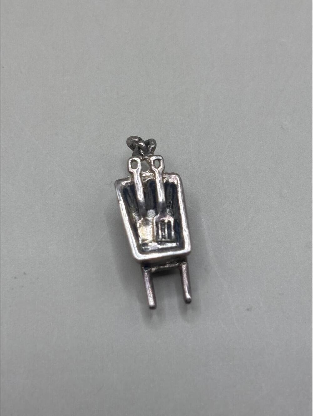 Vintage Sterling Silver Wheelbarrow Charm